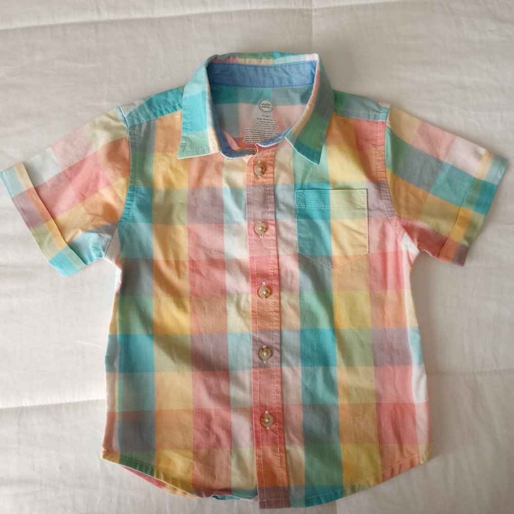 Boys multicolored plaid spring shirt